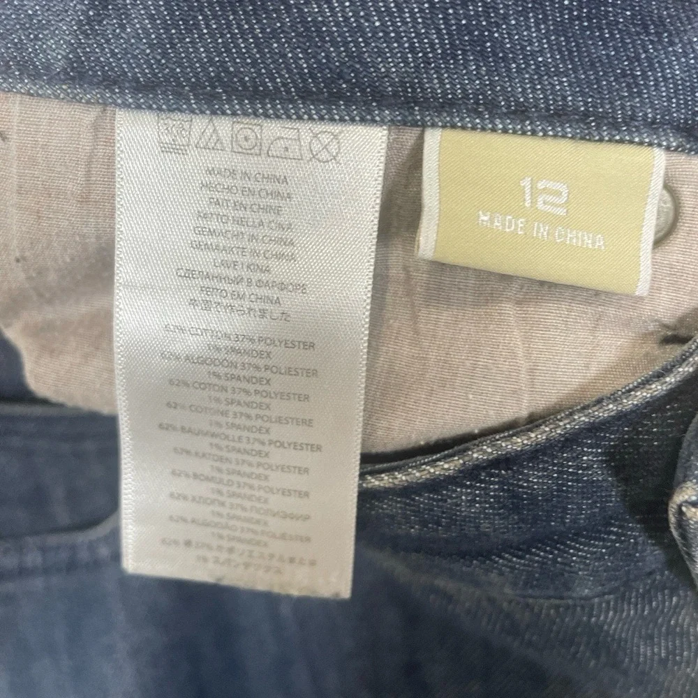 MICHAEL KORS Jeans Womens 12 Dark Blue Slim‎ Fit Mid Rise Denim MK Logo